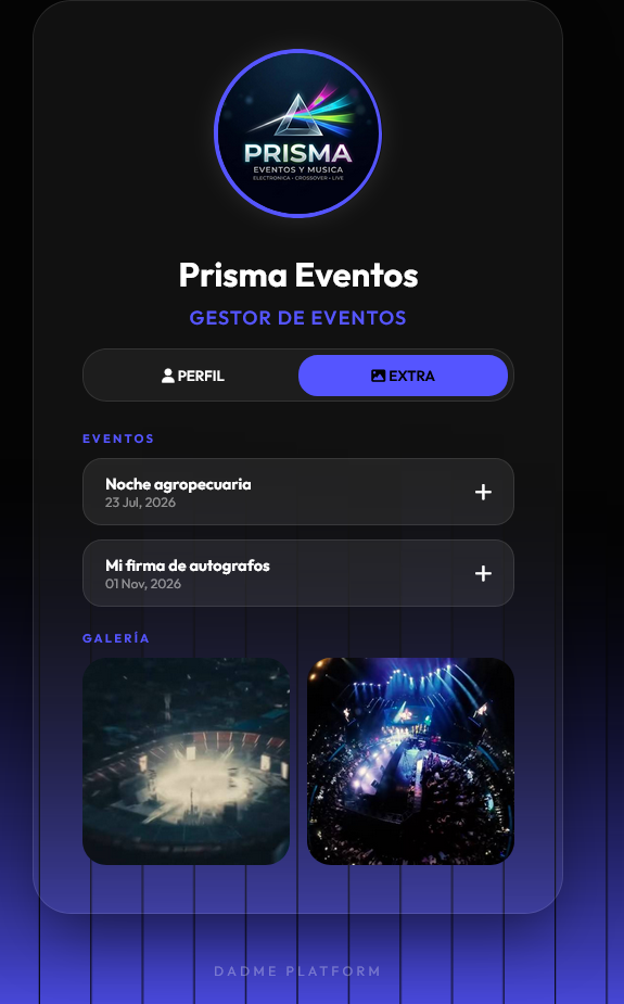 Vista previa de eventos
